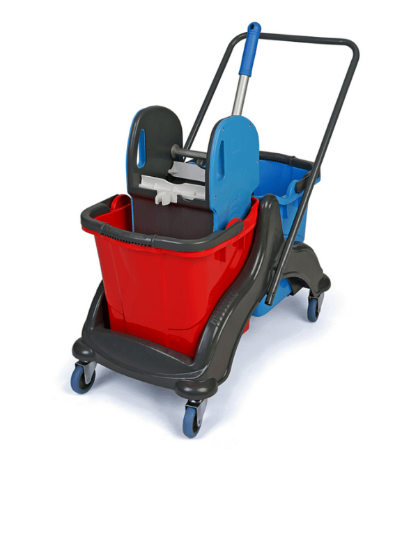 PLASTİK ÇİFT KOVALI TEMİZLİK ARABASI METAL AYAKLI EKSTRA